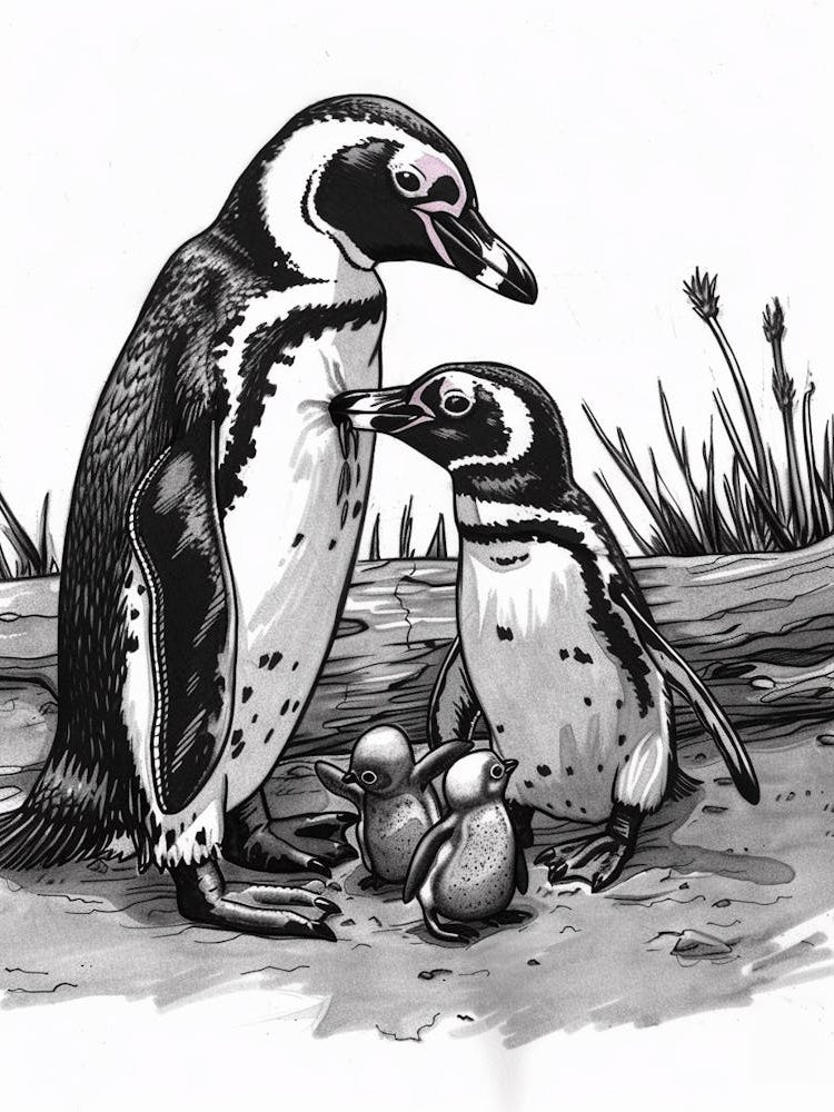 African Penguin Feeding Their Chicks 2