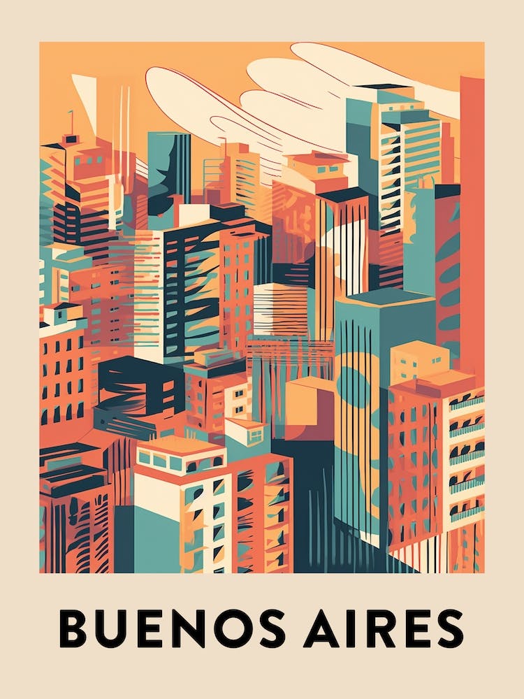 Buenos Aires 2 Vintage Travel Poster