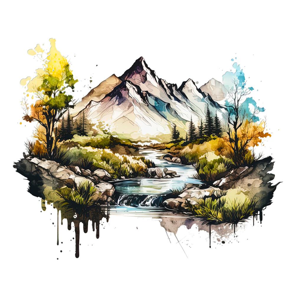 Aquarell-Landschaftsmalerei 1
