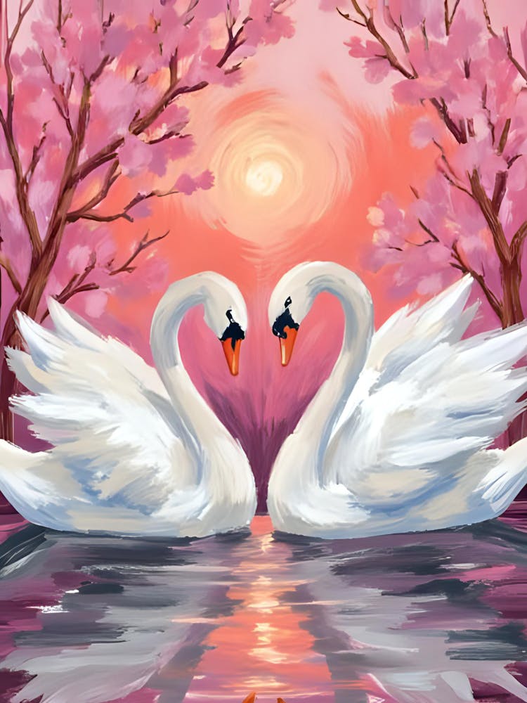Two Swans In Love 1