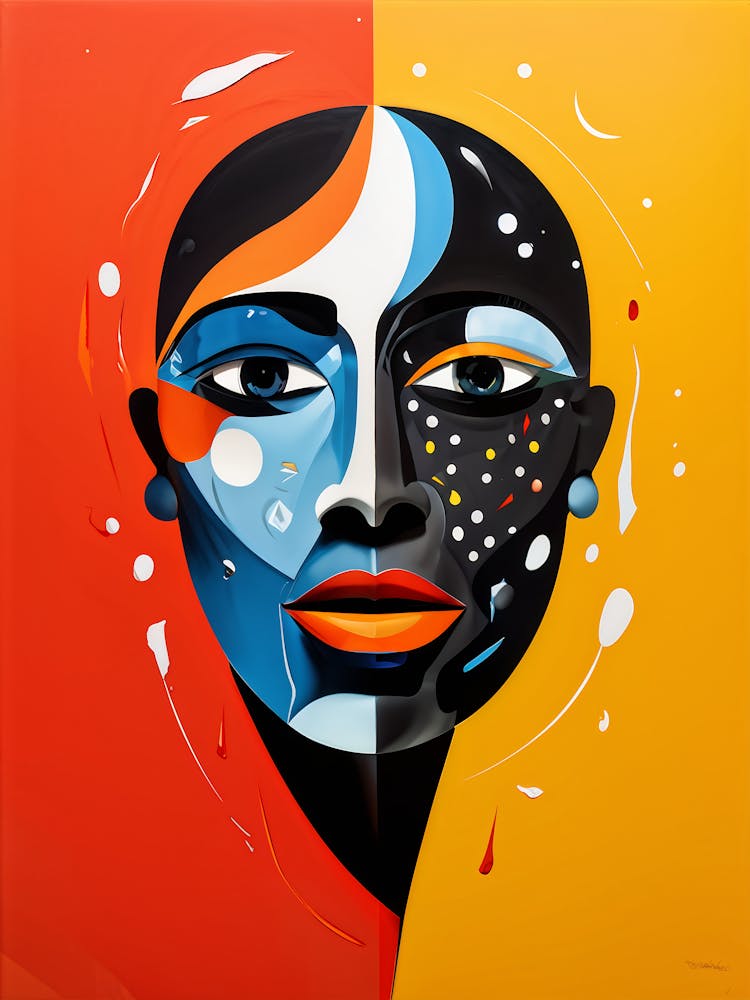 Minimalistic Abstract Face Made Up