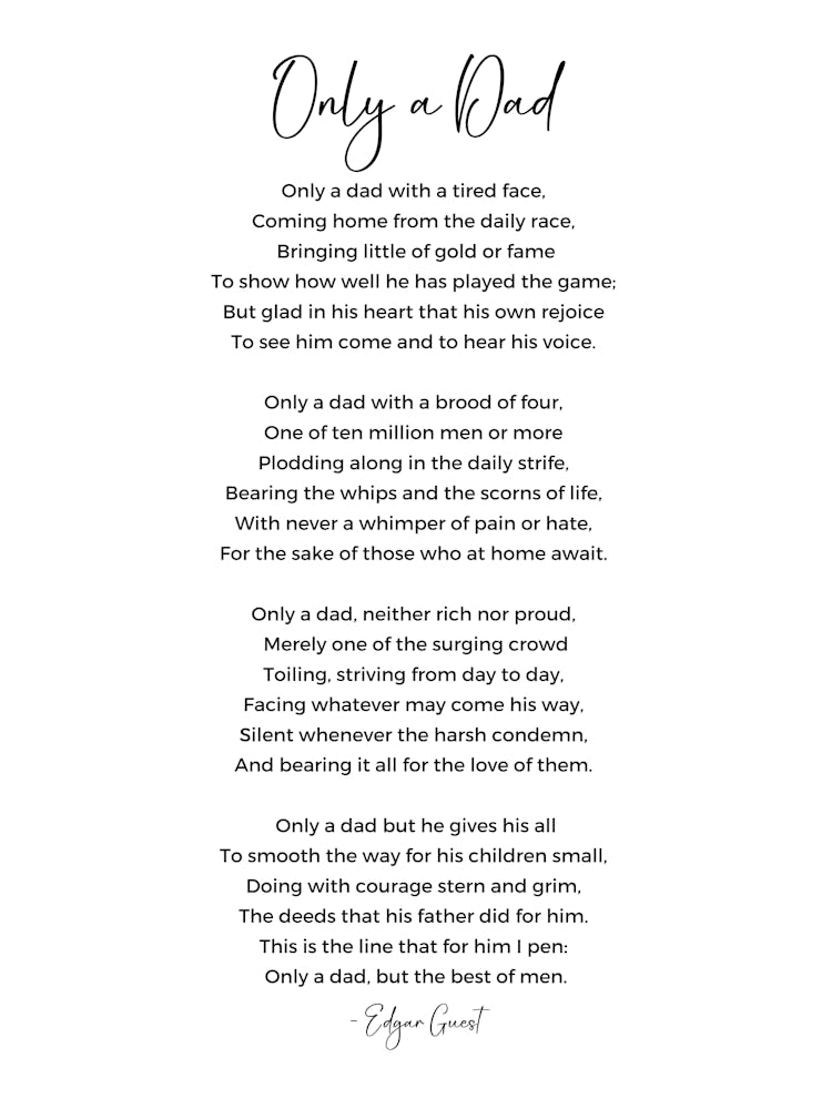 Only A Dad Poem By Edgar Guest