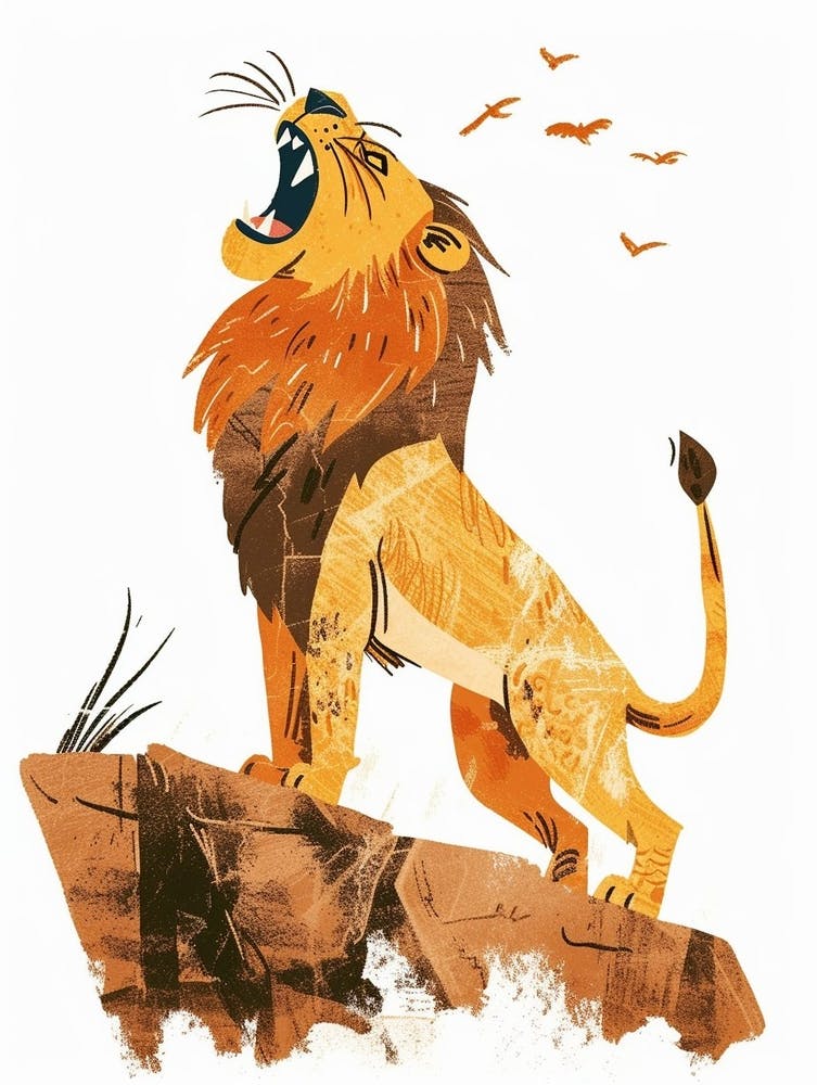 Barbary Lion Symbolic Imagery Clipart 3