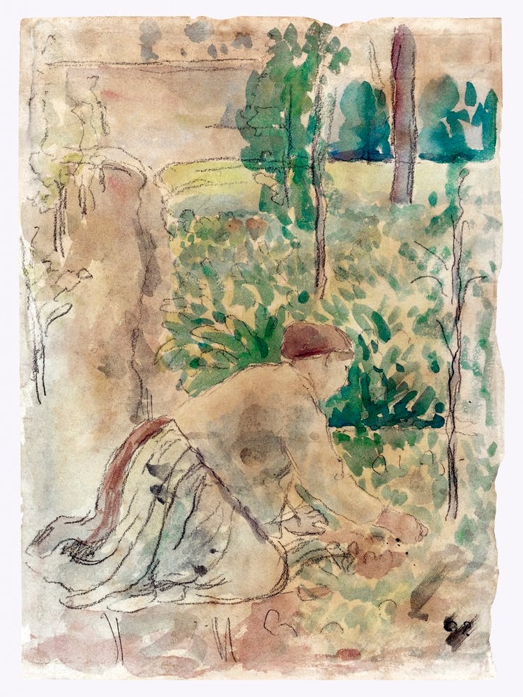 Woman Working In A Garden (1830 1903), Camille Pissarro