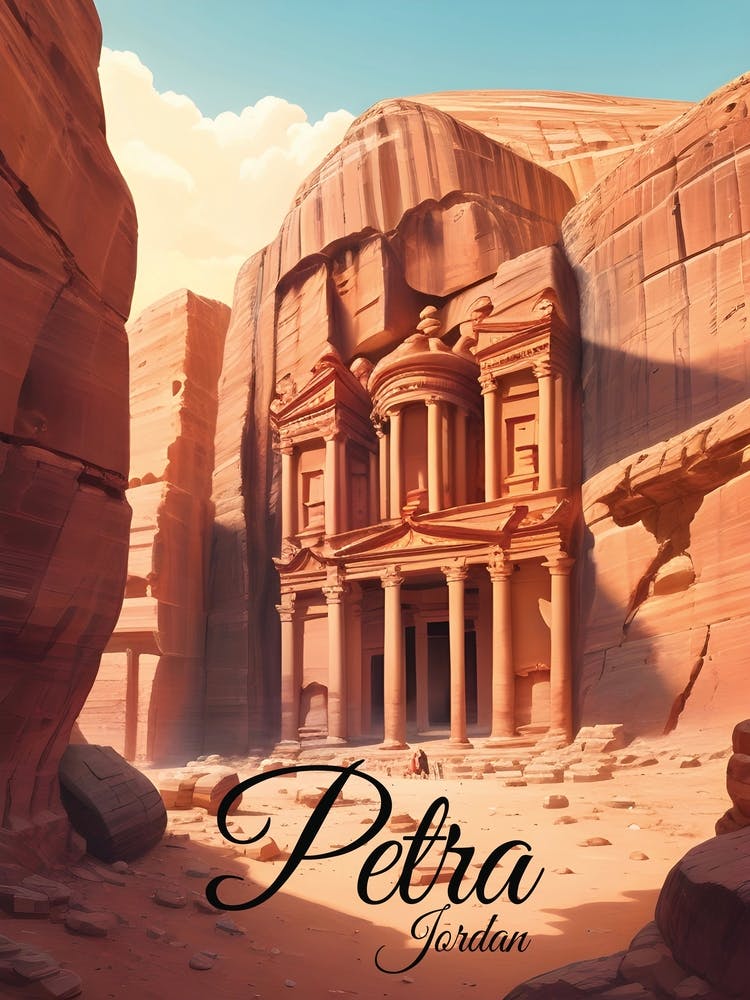 Petra Jordan Travel Poster