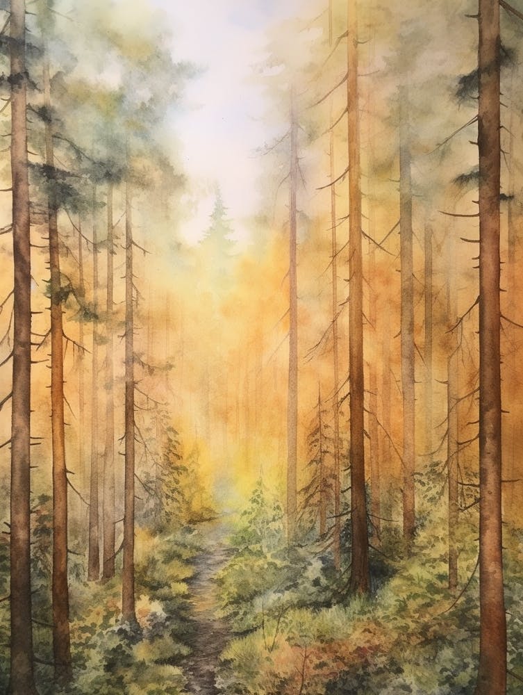 Autumn Forest Landscape Redwood National And State Park