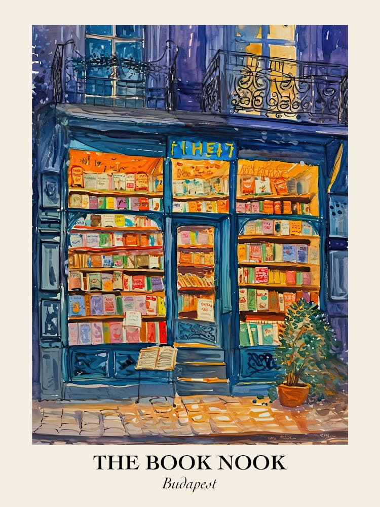 Budapest Book Nook Bookshop 3 Poster