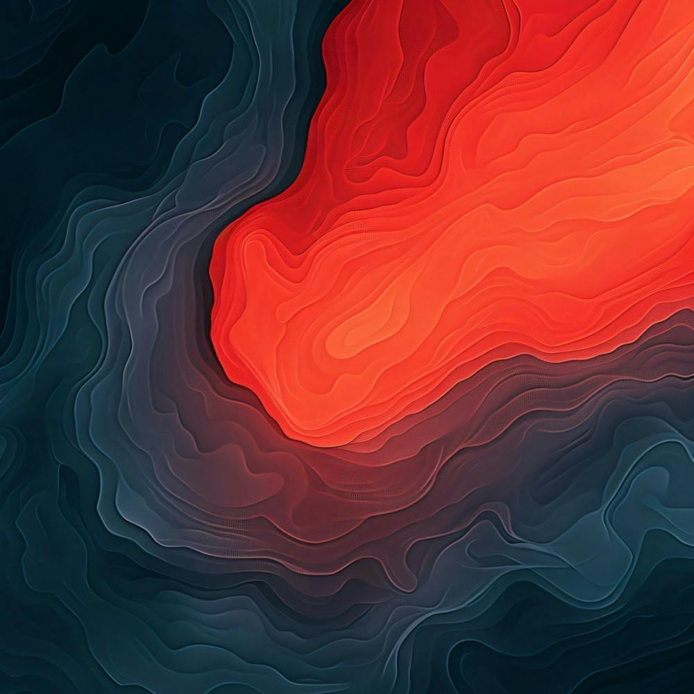 Magma Volcano Melting Stone Abstract Painting 149