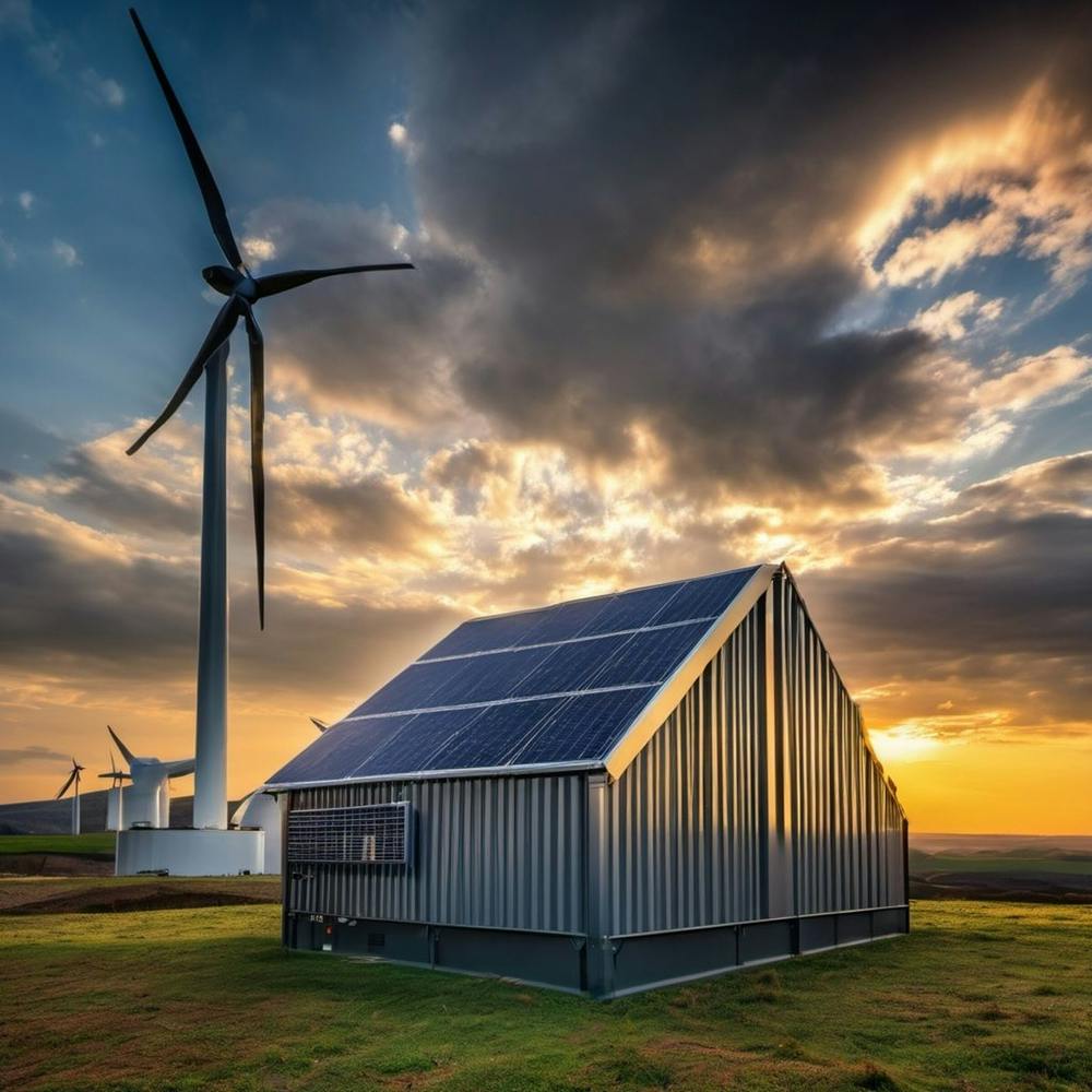 Éoliennes Au Coucher Du Soleil