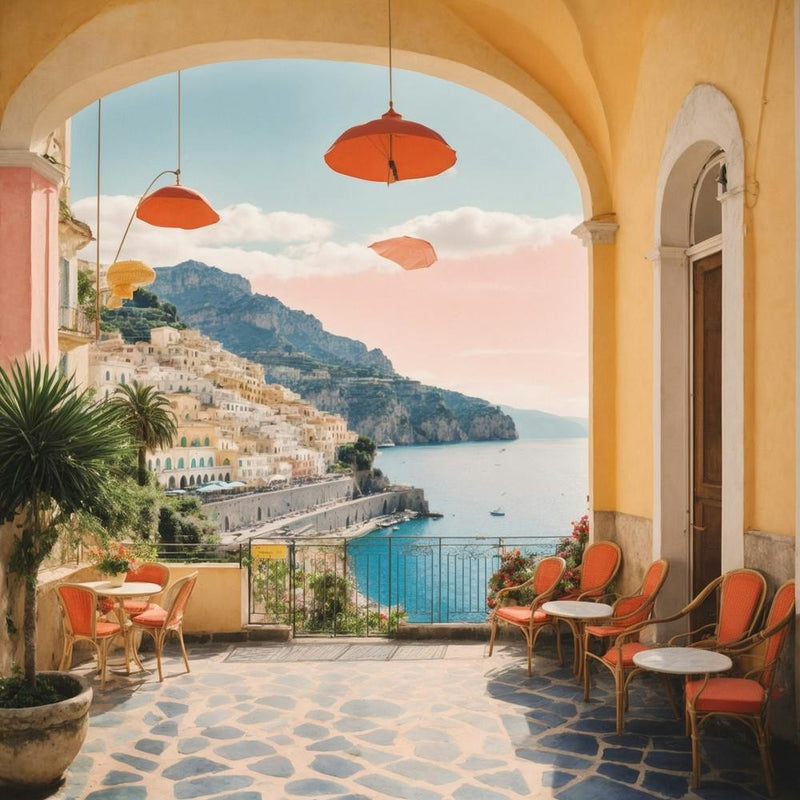 Amalfi Coast Matisse Style, Italy 5 Watercolour Travel Poster (2)