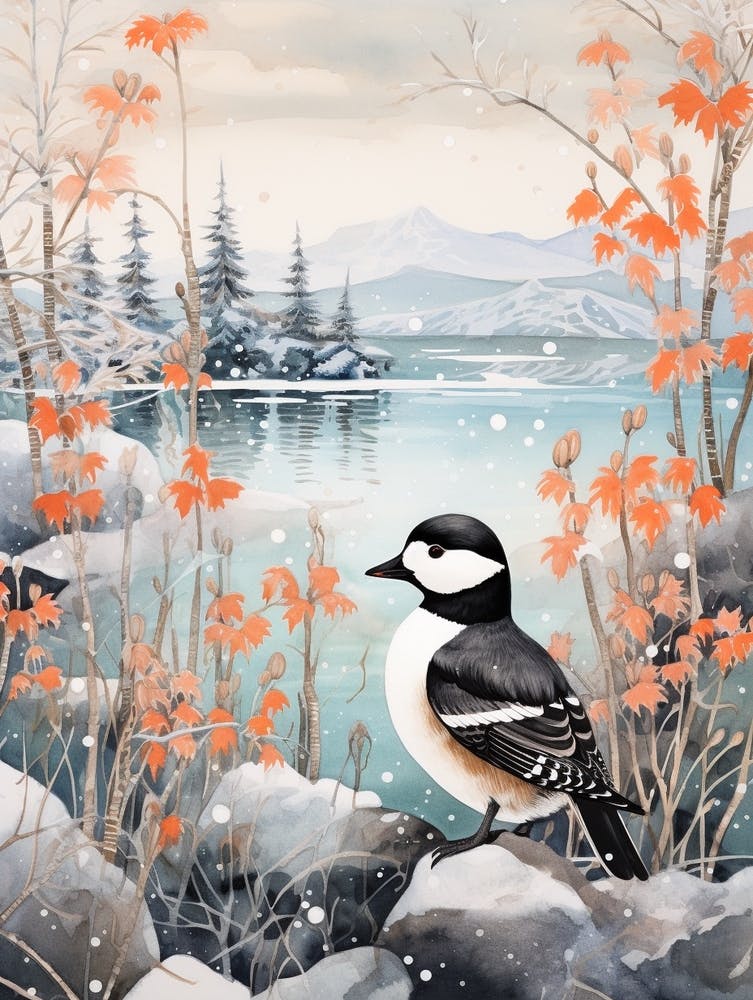 Winter Bird Painting Bufflehead 1
