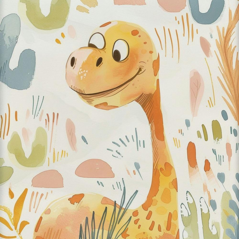 Cute Muted Pastel Gallimimus Dinosaur 2