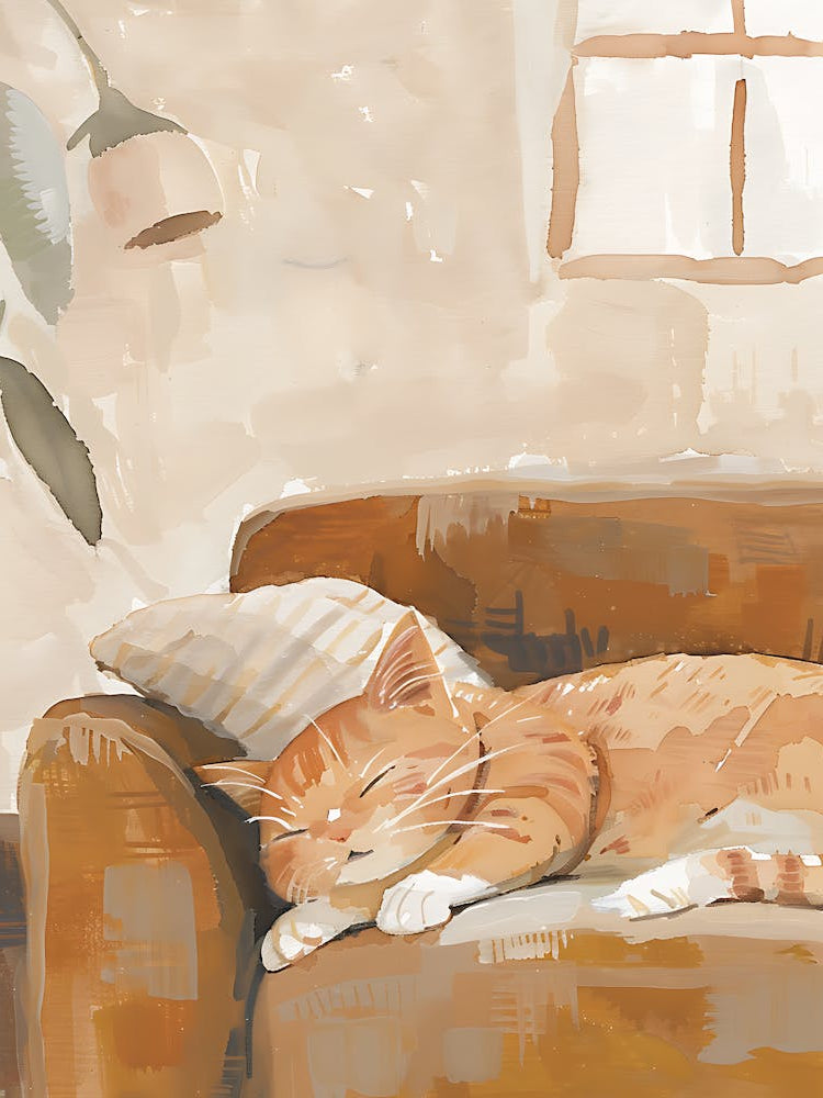 Cat Sleeping On Couch 5