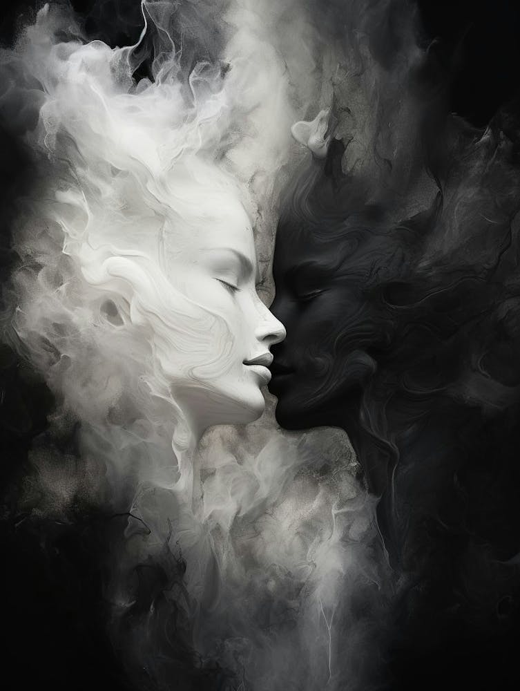 Celestial Whsipers Abstract Black And White 2
