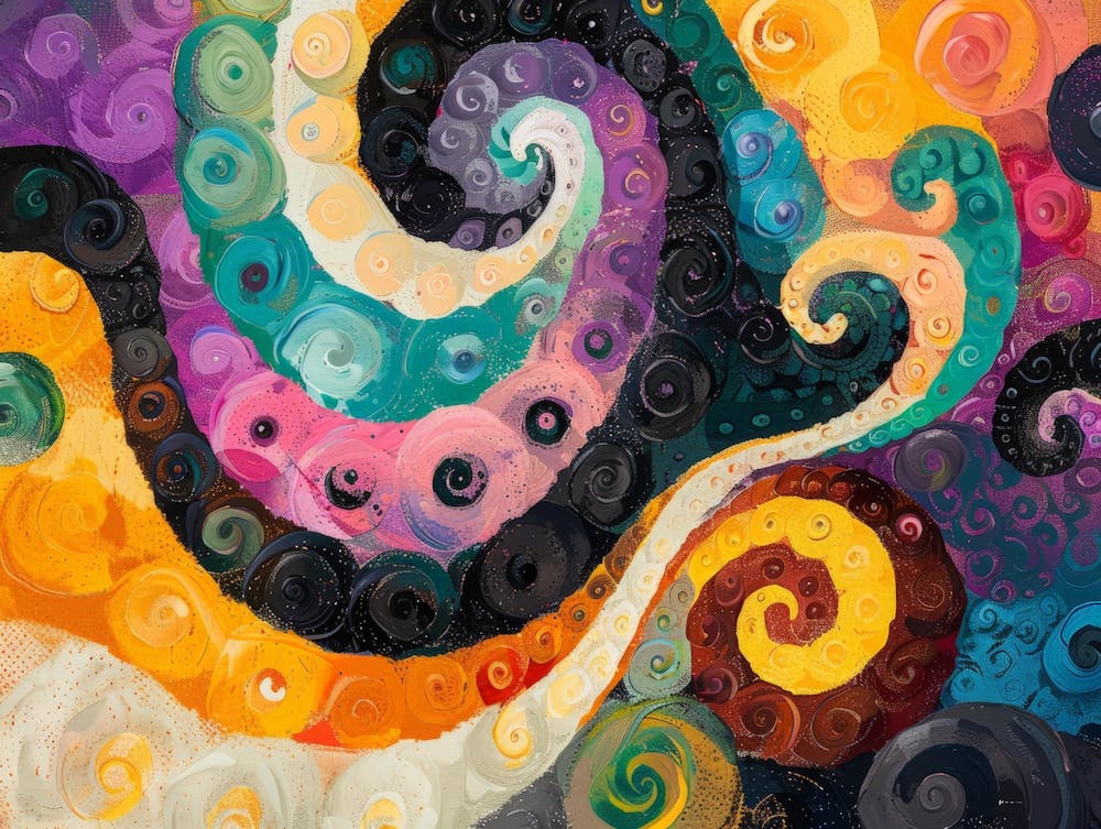 Spiral Swirls Abstract Painting