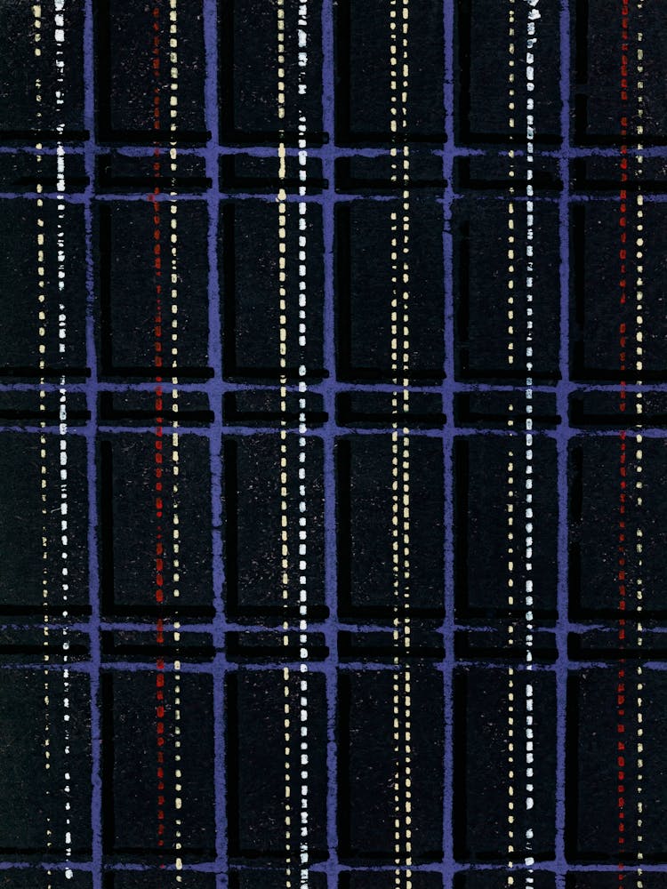 Vintage Ukiyo-e Woodblock Print Of Japanese Textile, Shima Shima, Furuya Korin (257)