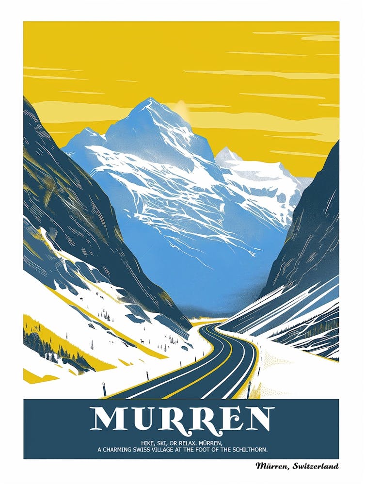 Vintage Murren, Switzerland Poster