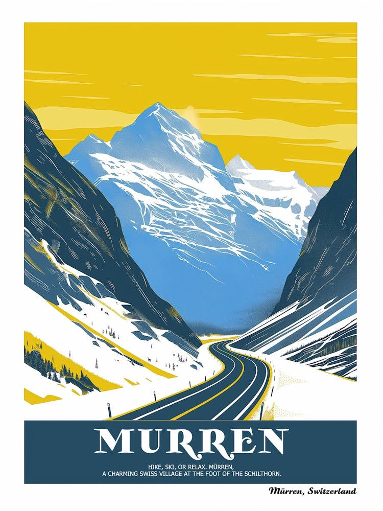 Vintage Murren, Switzerland Poster