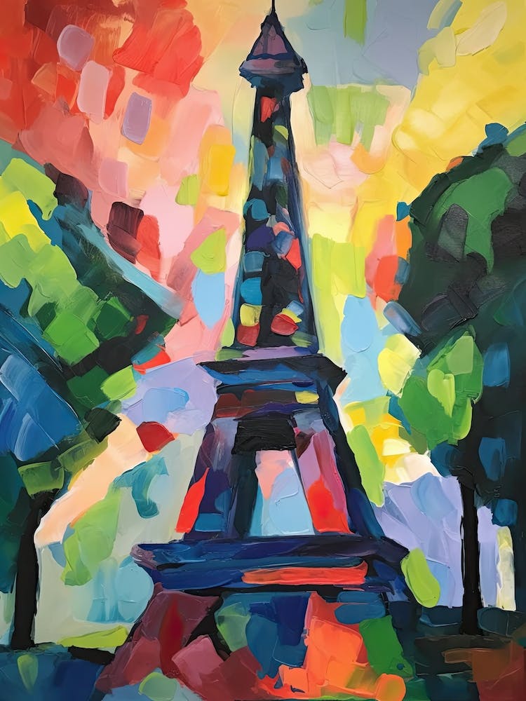 Eiffel Tower Paris Matisse Style 