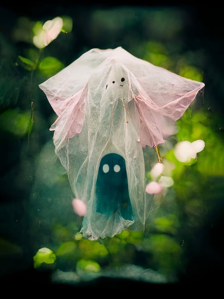 Pink Bedsheet Ghost In The Forest Photo