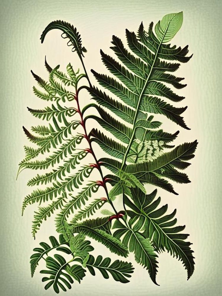 Japanese Climbing Fern 1 Vintage Botanical Poster