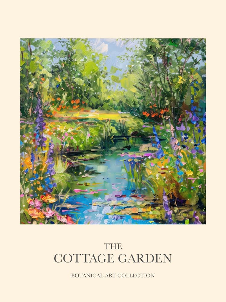 Cottage Garden Poster Summer Pond 3