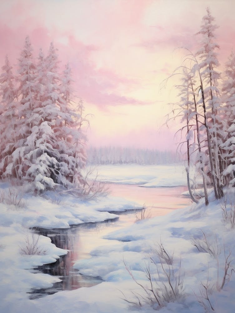 Dreamy Winter Painting Rovaniemi Finland 1