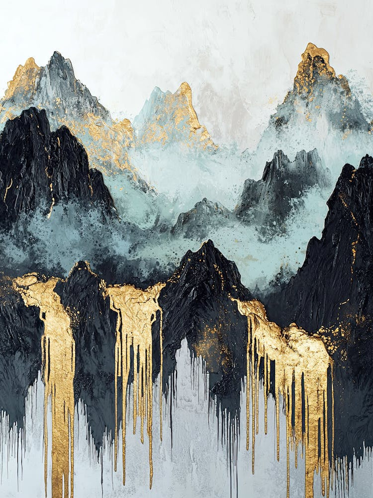 Elbrus In Gold Dreamlike Minimalism