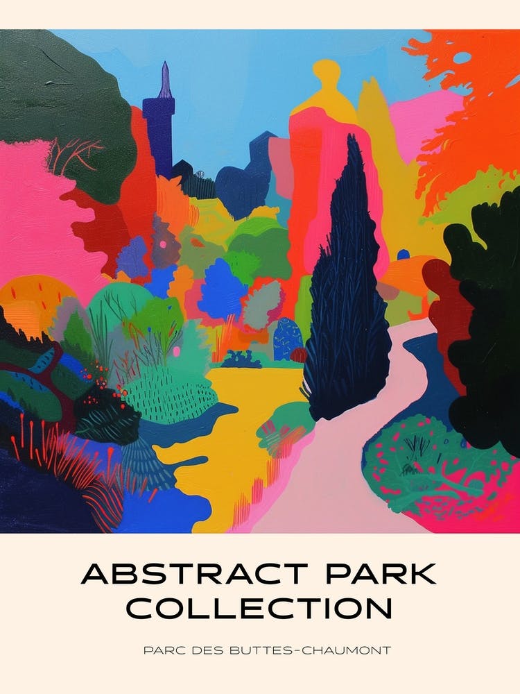Abstract Park Collection Poster Parc Des Buttes Chaumont Paris 4