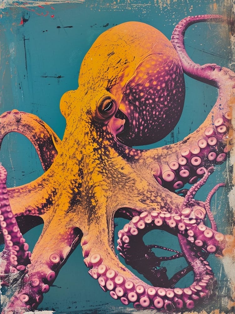 Vintage Photo Style Octopus 4