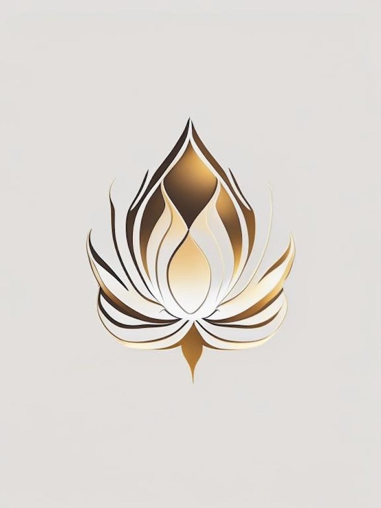 Lotus Flower, Buddhist Symbol Retro Minimal 7