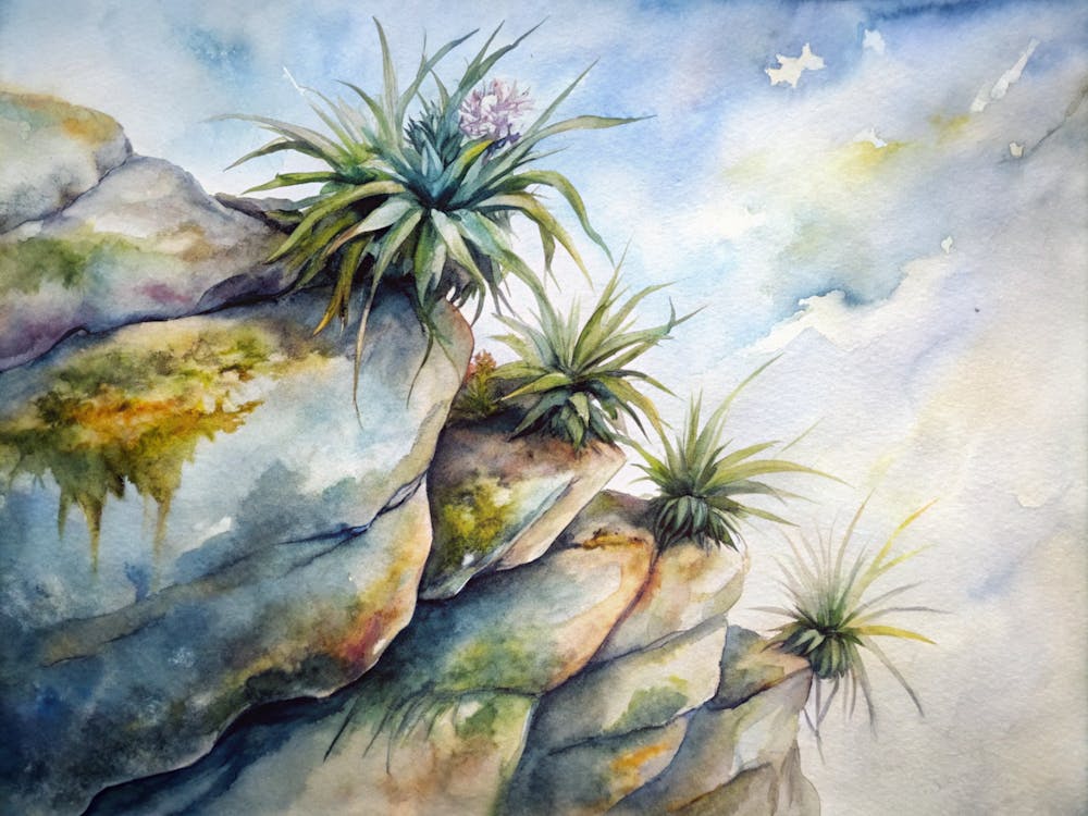Air Plants On The Rocks
