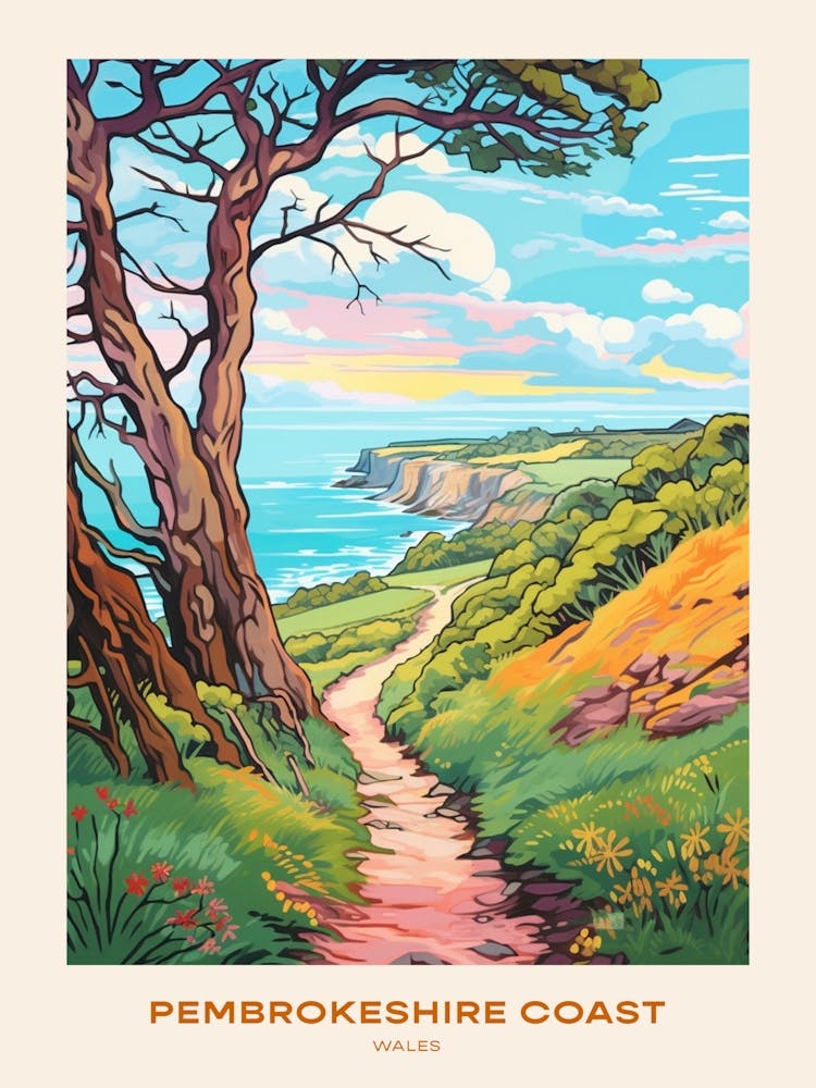 Pembrokeshire Coast Wales 1 Hike Poster