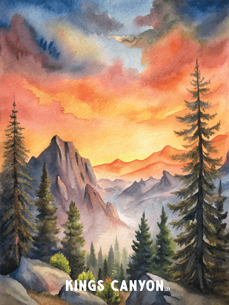 Kings Canyon National Park Aquarelle