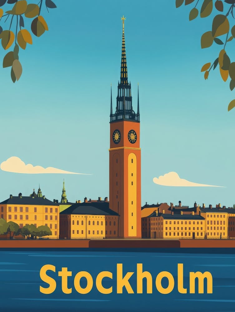 Aihrgdesign A Retro Travel Poster For Stockholm Featuring The 71a2f69c F791 42af 820e 0ab9b0d8fcf6 0