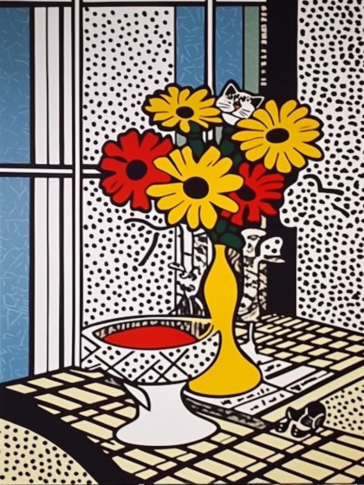 Queen Flower Still Life  1 Pop Art Style