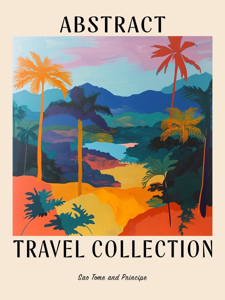 Abstrakte Reisekollektion Poster Sao Tome And Principe 4