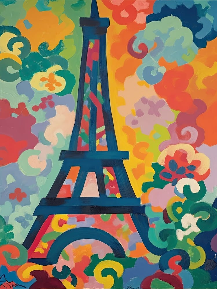 Eiffel Tower Paris France Henri Matisse Style 8