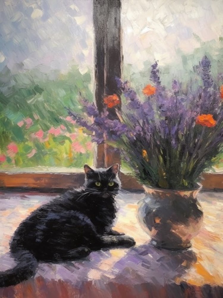 Lavender With A Cat 2