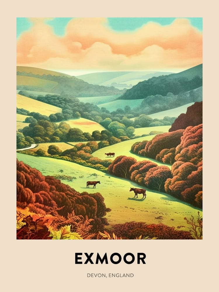 Devon Vintage-Reiseposter Exmoor 4