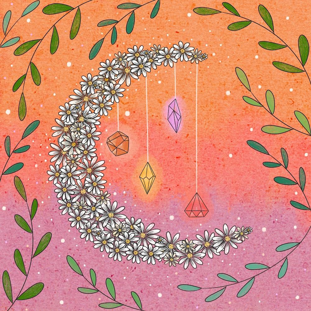 Daisies And Crystals Square