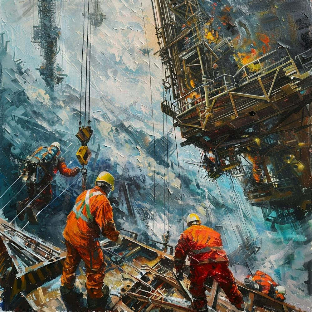 Oil Workers At Work