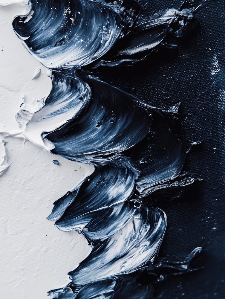 Black And White Abstract Painting 36