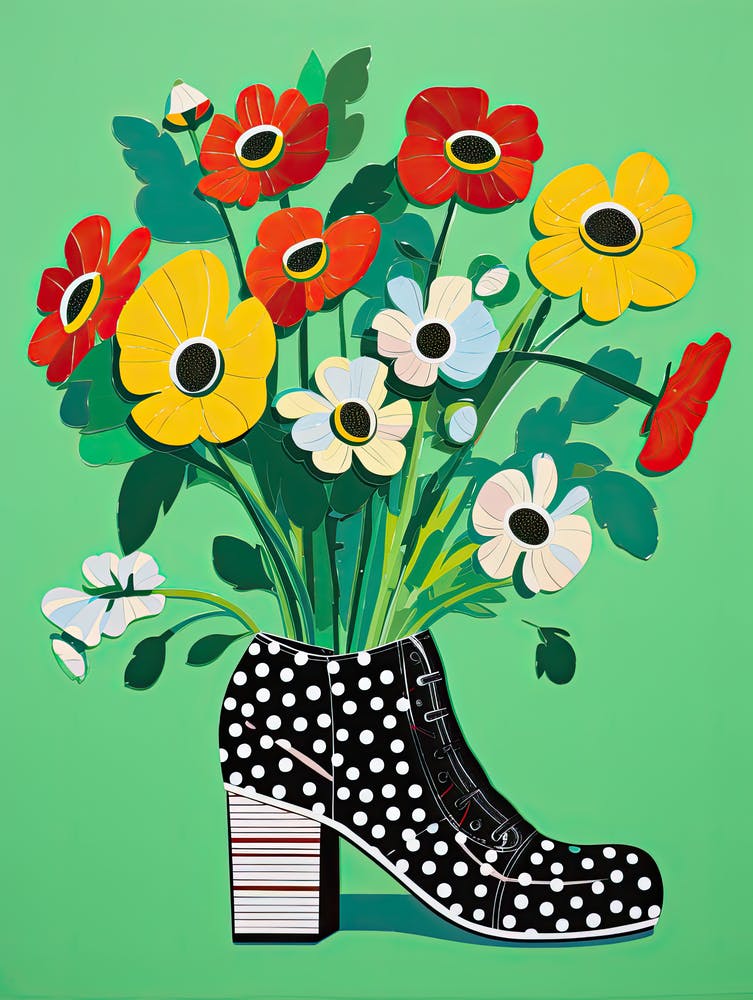 Sneaker Garden Delight: Whimsical Flowers