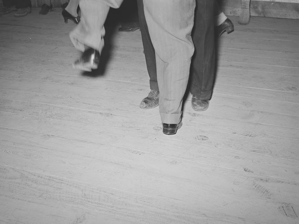 Feet Of Dancers At Square Dance, Pie Town, New Mexico By Russell Lee