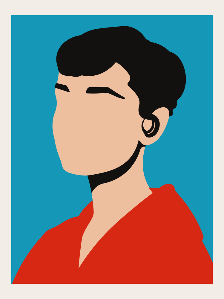 Portrait Pop Art Minimaliste d'Audrey Hepburn