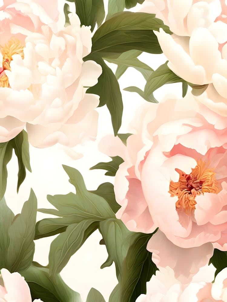Peonies Seamless Pattern