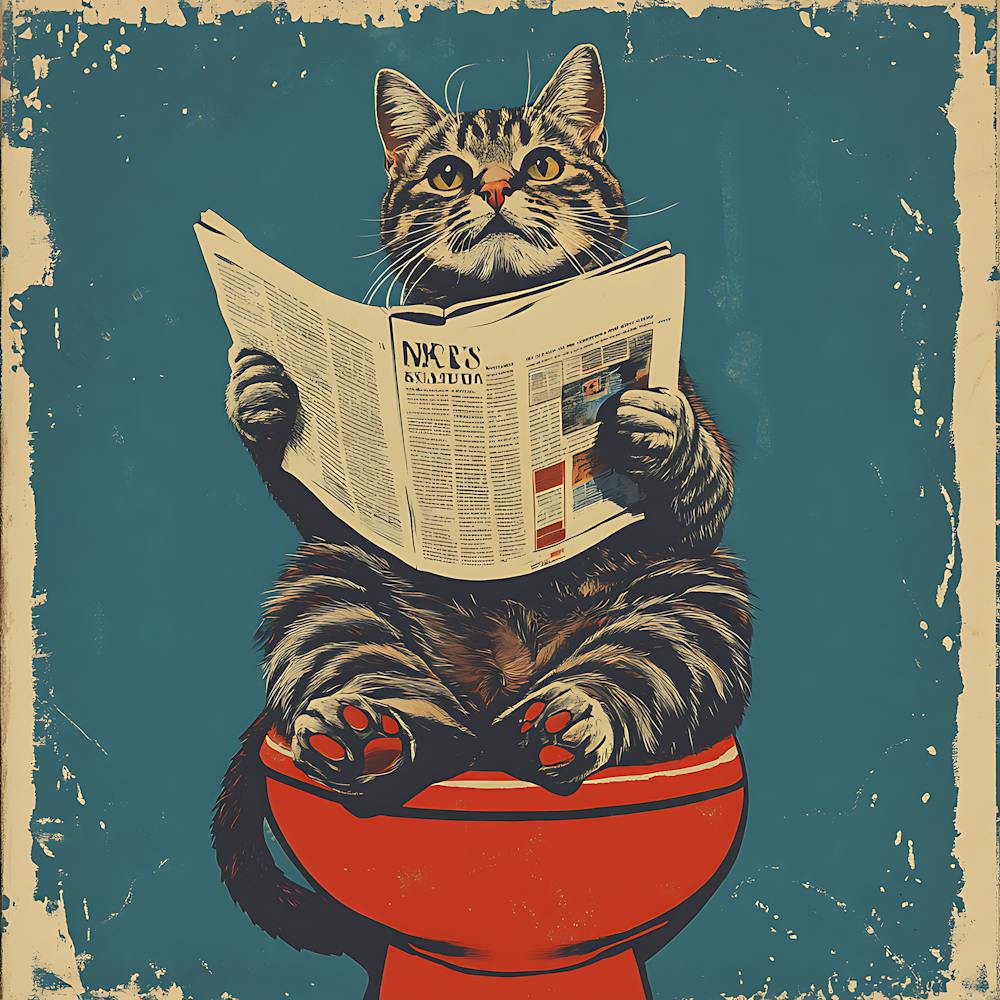 Cat Reading Newspaper 11