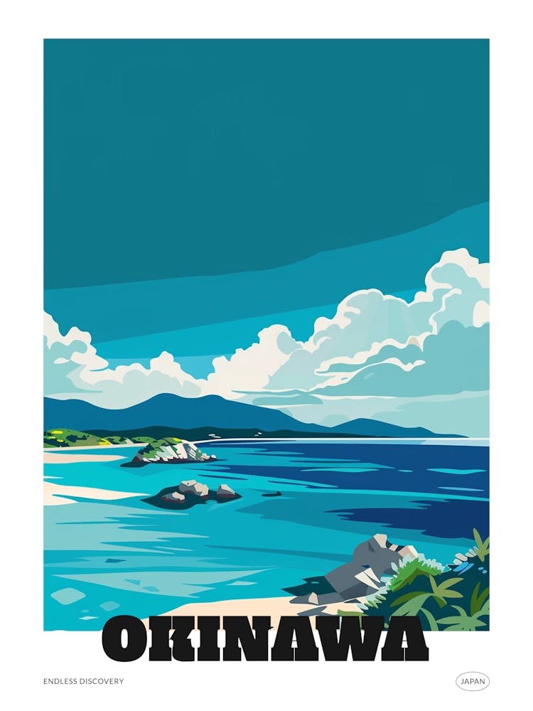 Okinawa Japan 3 Colourful Travel Poster