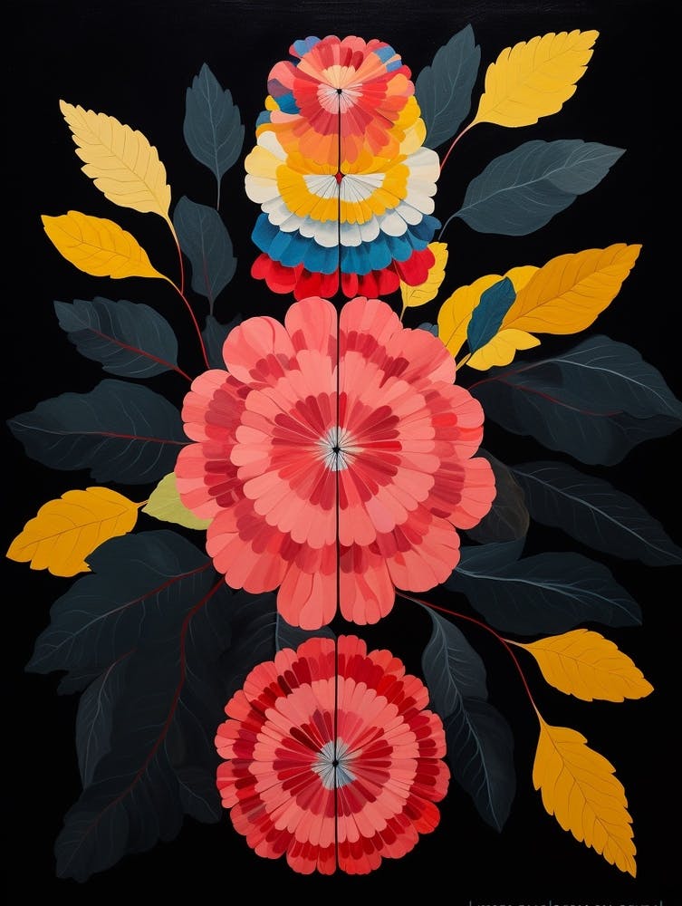Celosia 2 Hilma Af Klint Inspired Flower Illustration